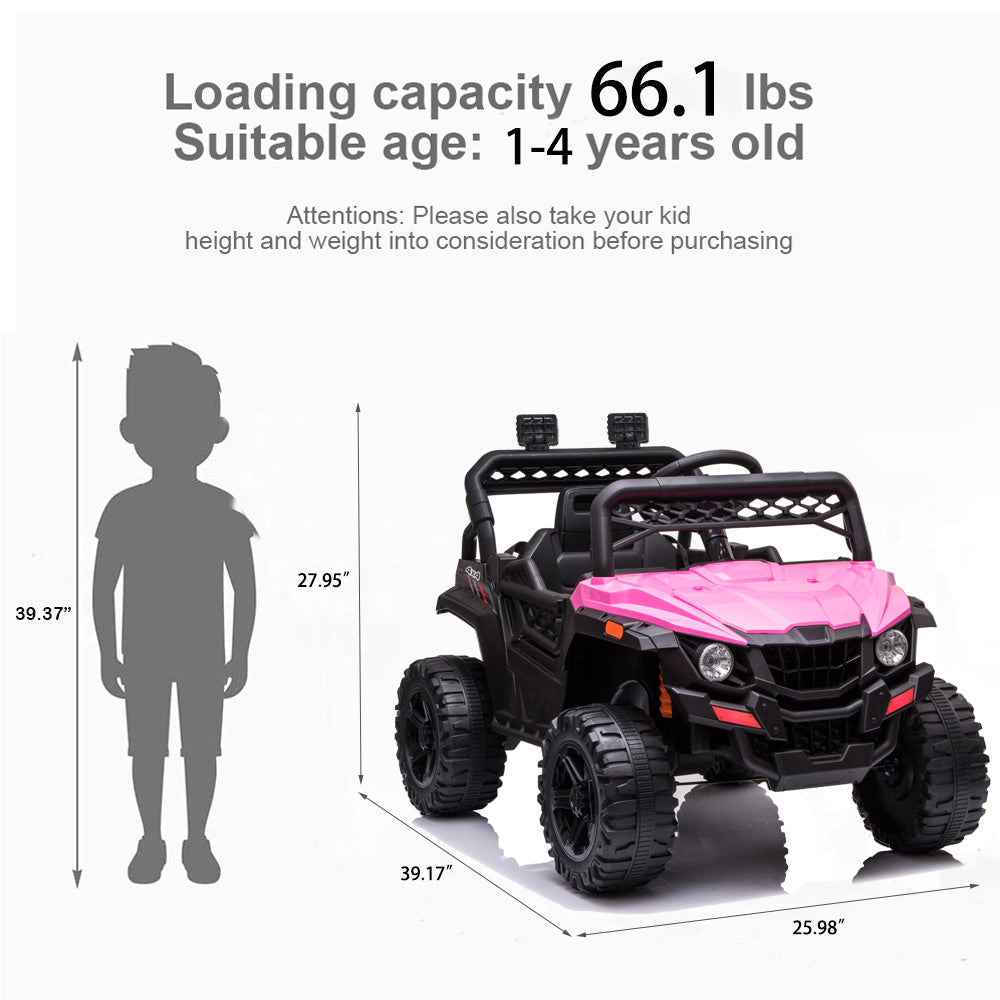 YOFE 12V Ride On Cars for Kids, Electric Vehicle Cars for Boys Girls, Ride On Truck with Remote Control, Battery Powered Realistic Off-Road UTV Car, Kids Ride On Toys for Birthday Gifts