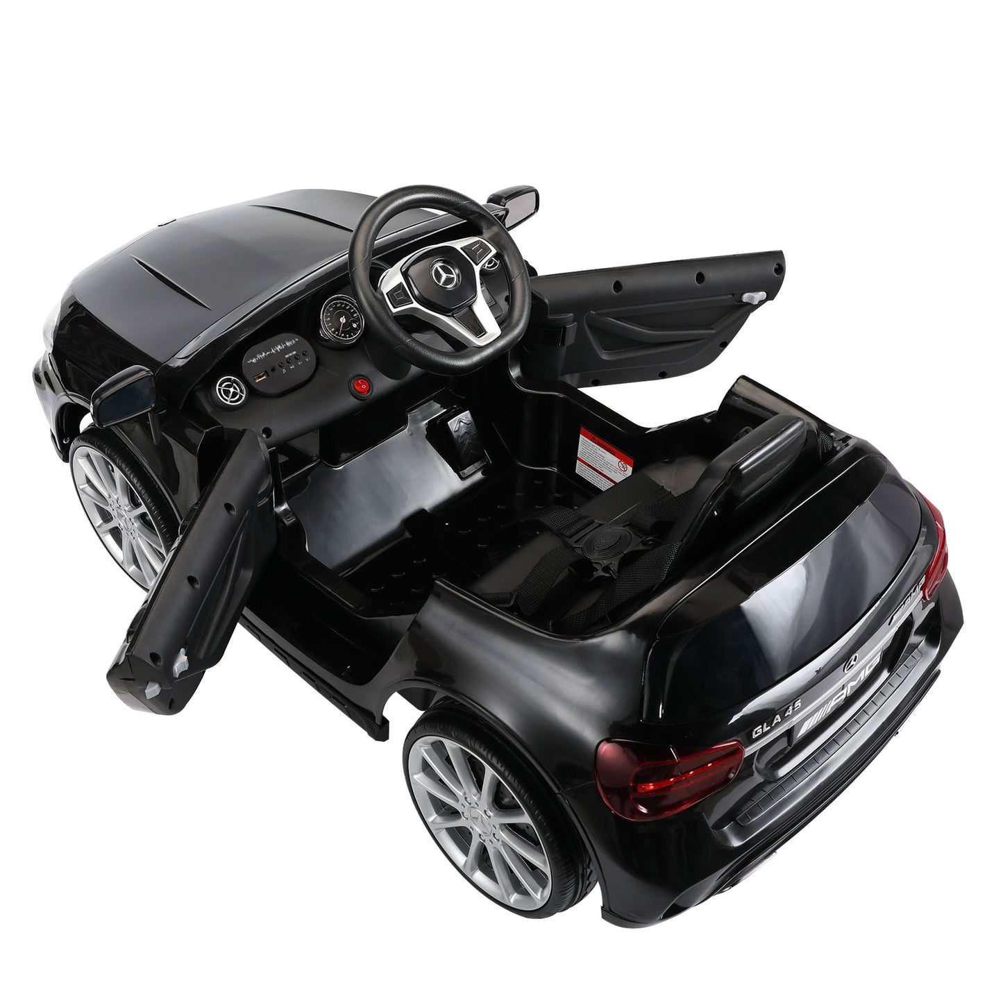 12V Kids Ride On Car, BTMWAY Battery Powered Ride Ons, Black, AA01