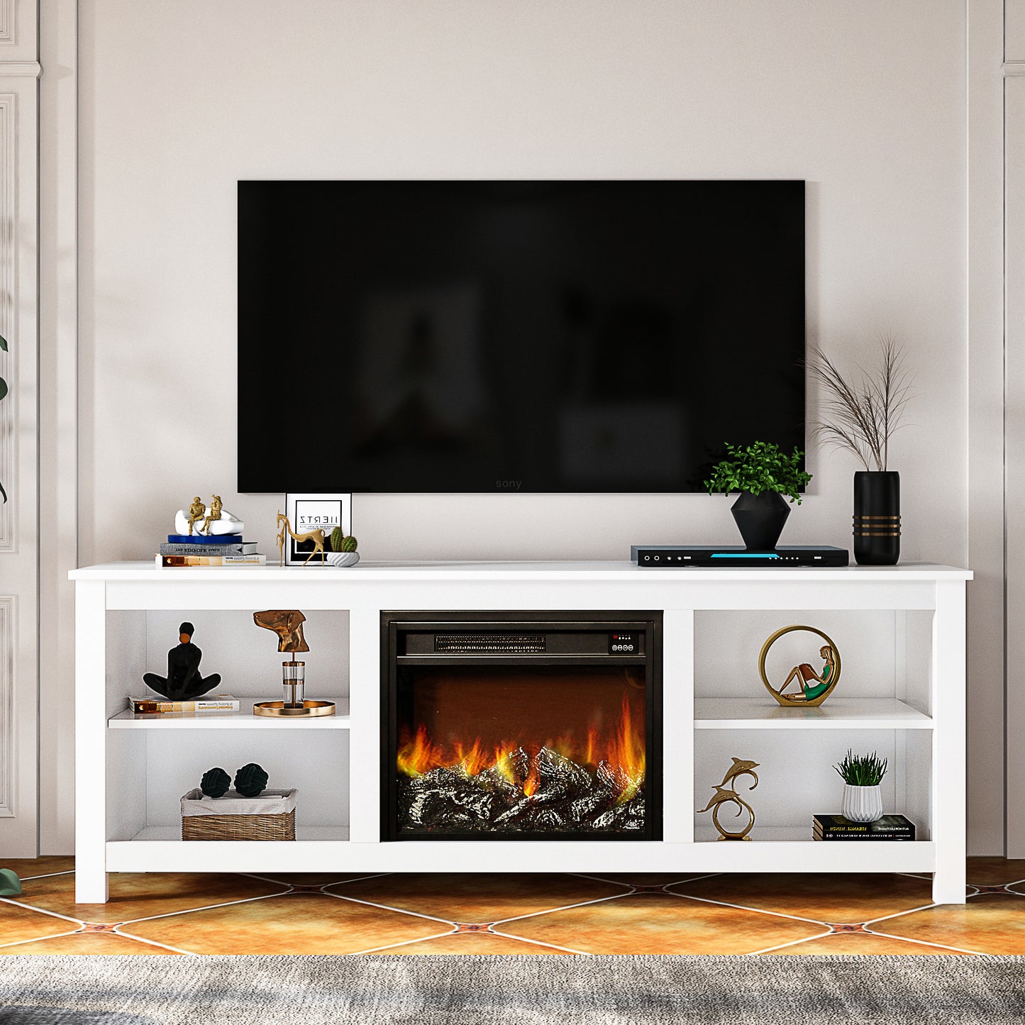 BTMWAY TV Stand with Fireplace, LJC