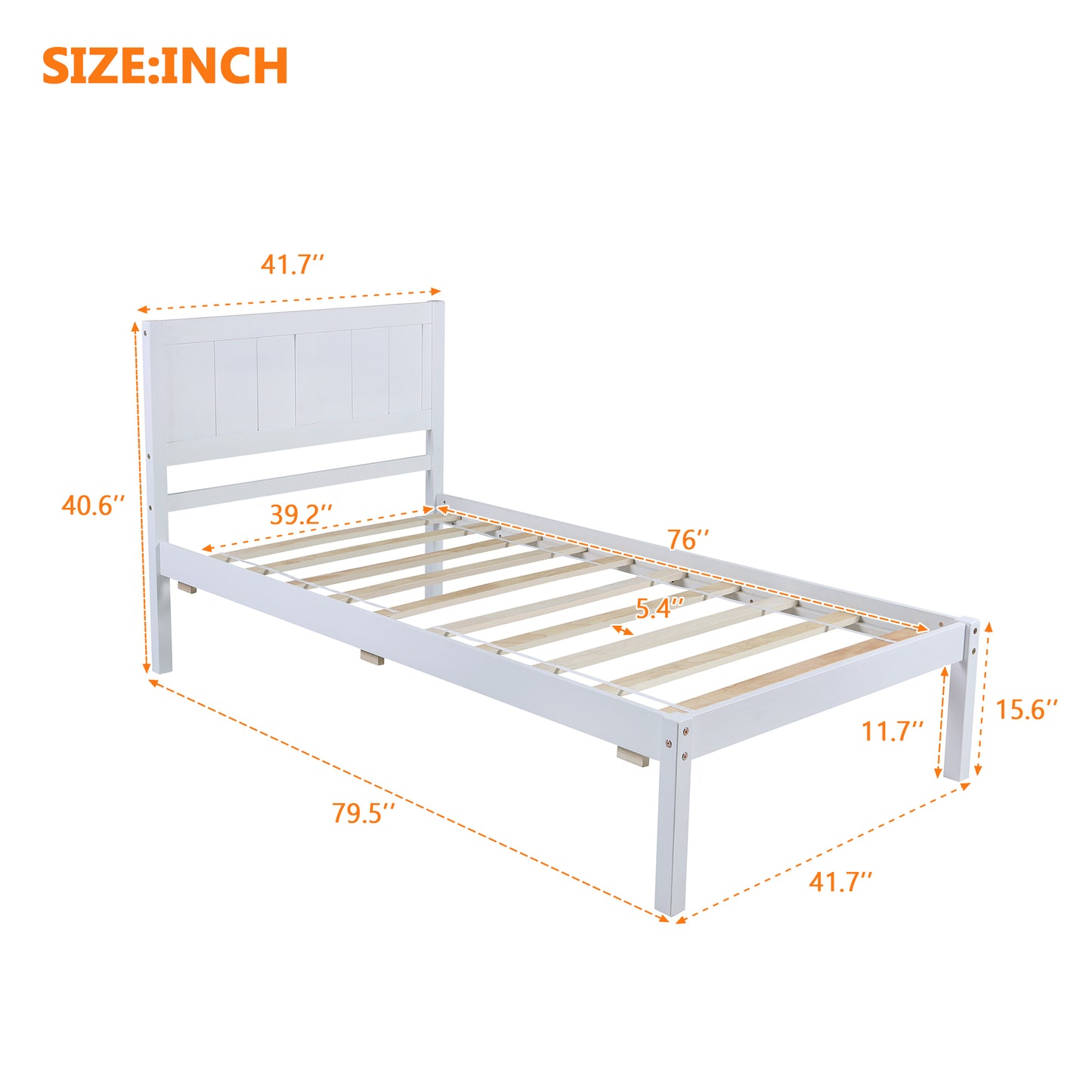 BTMWAY Twin Bed Frame with Headboard, Modern Wood Platform Bed for Kids Teens Adults