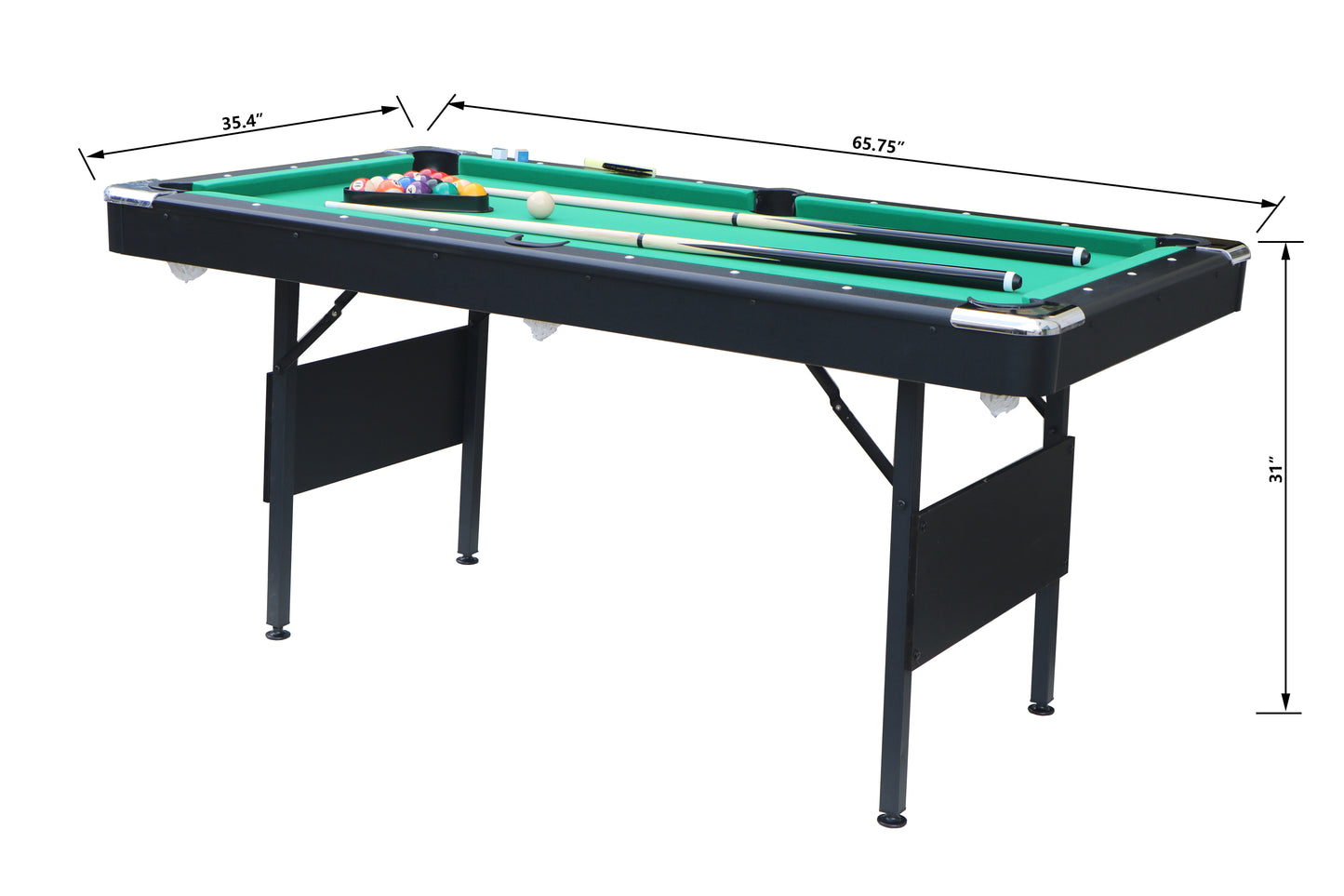 BTMWAY Outdoor Portable Pool Table for adults, Billiard Tables Game Table, Indoor Table, Children's Toys, Table Games, Space-Saving Entertainment, and All Accessories Included, Green