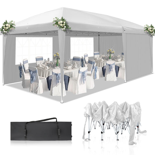 10 x 20ft Pop Up Canopy Tent Outdoor, Event Canopy Tent with Removable Sidewalls Windows, Outdoor Tent for Backyard Party, wedding Gazebo Tent for Patio