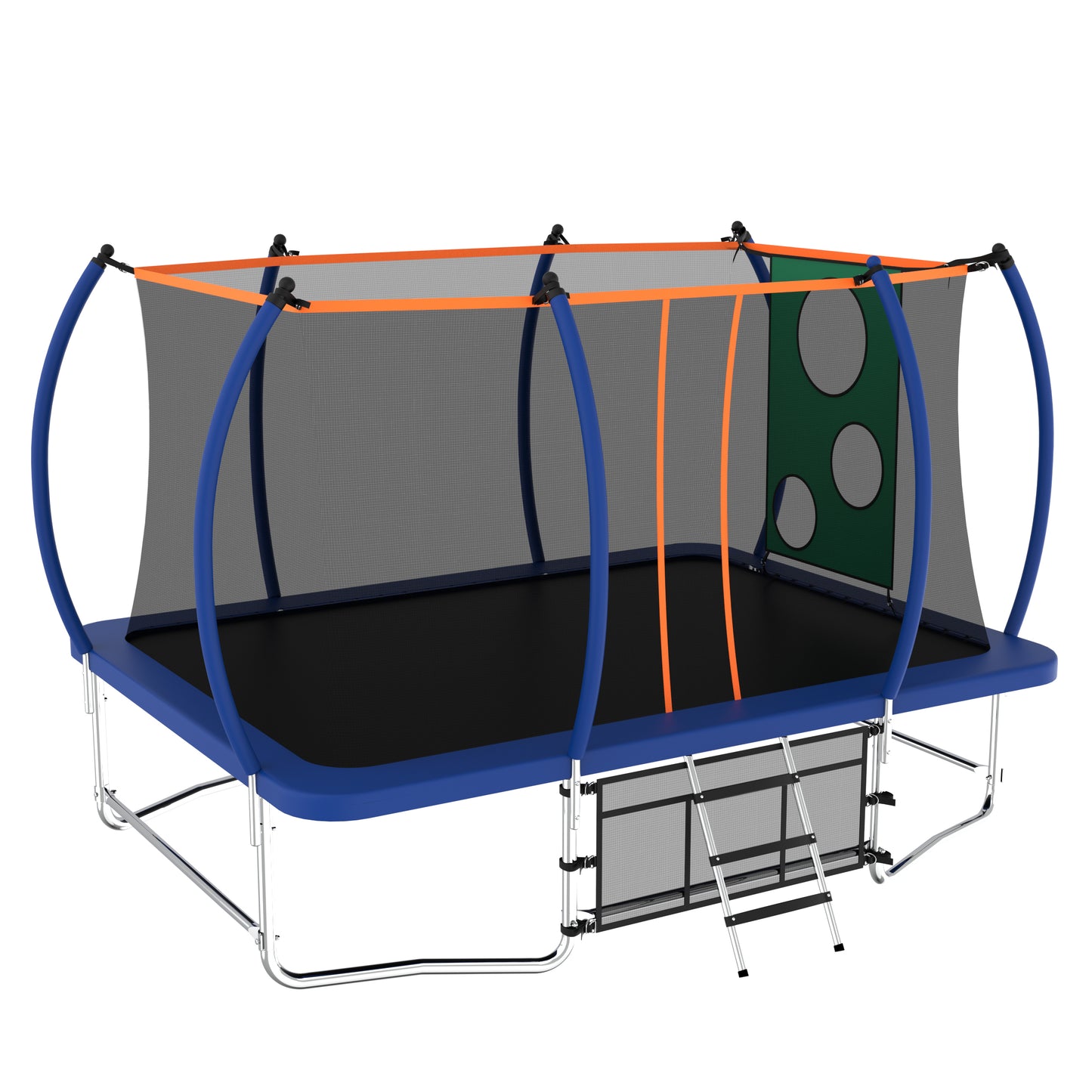 8X14 Rectangle Trampoline Outdoor, Recreational Trampolines for Kids and Adult, Square Trampoline with Net, Strong Heavy Duty Trampoline with ASTM Approval, Tumbling Trampoline