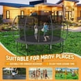 12FT Kids Adults Trampoline with Basketball Hoop, BTMWAY New Upgraded Recreational Trampolines with Safety Enclosure Net, Backyard Trampoline with Heavy Duty Weatherproof Jump Mat Spring Cover