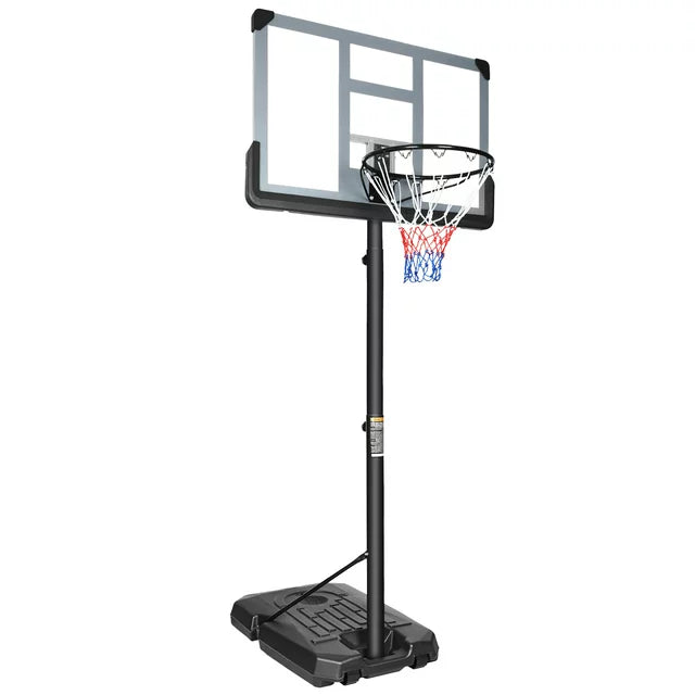 Portable Basketball Hoop, BTMWAY 6.6ft-10ft Height Adjustable Basketball Goal with 44in Shatterproof Backboard, Indoor Outdoor Basketball Hoop Goal Stand System with Wheels for Youth Adult Yard
