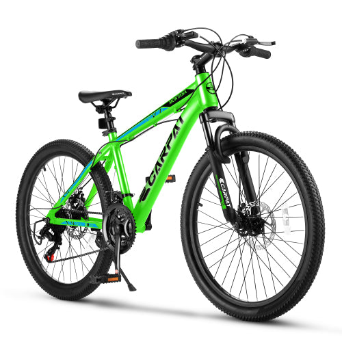 Mountain Bike for Women Girls, 24 inch Wheels Hardtail Adult Bicycle 21 Speed with Aluminium Frame, Dual Disc Brake, High-Quality Tires Bicicleta de Montaña