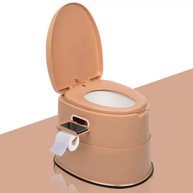 Portable Camping Toilet, BTMWAY Portable Toilet Seat with Detachable Inner Bucket, Indoor & Outdoor Travel Toilet for RV/Camping/Boating, Portable Toilet with Non-slip Mat