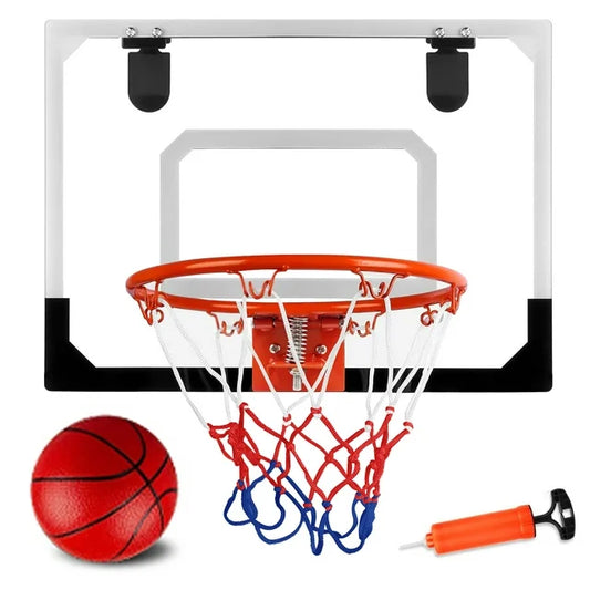 Basketball Hoop Over the Door with Ball, BTMWAY Indoor Mini Basketball Hoop with Breakaway Rim Built for Dunks, Wall Mounted Basketball Hoop Set for Bedroom/Office, Gift for Boys Kids Teens Adults