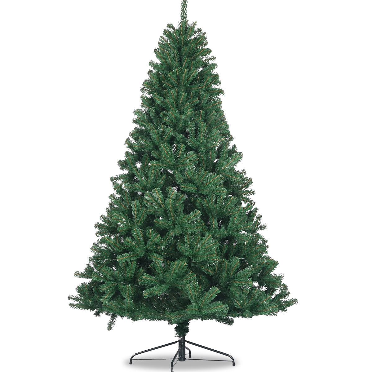 BTMWAY Artificial Christmas Tree Full Natural Spruce PVC Fir Tree, Foldable Metal Stand，Green