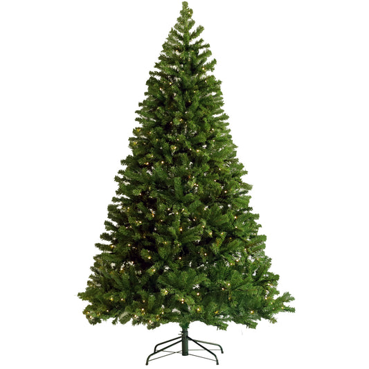 BTMWAY 6ft Pre-Lit Hinged Artificial Christmas Tree Full Tree with 1000 PVC Branch Tips, Foldable Metal Stand, Green