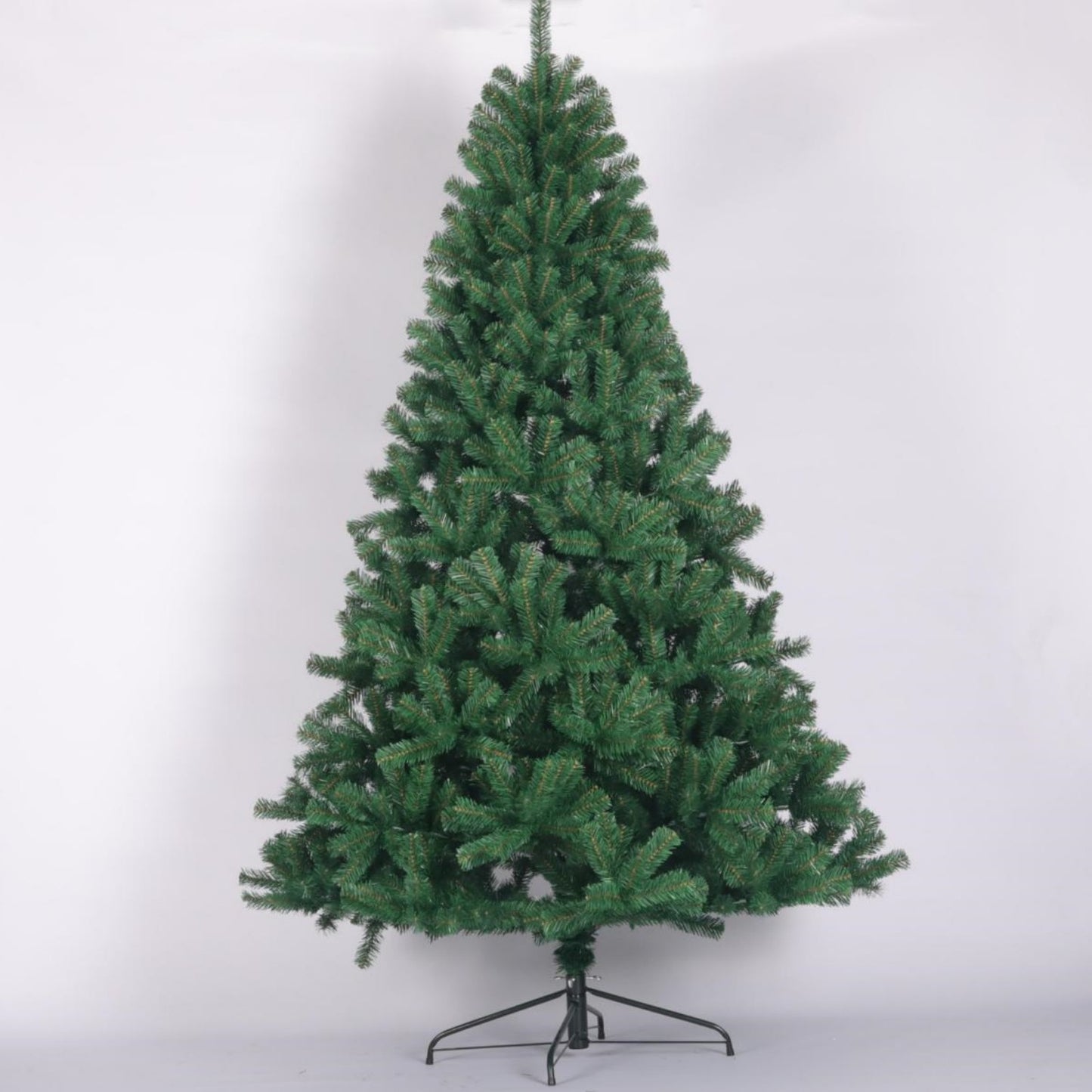 BTMWAY Artificial Christmas Tree Full Natural Spruce PVC Fir Tree, Foldable Metal Stand，Green