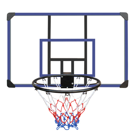 Wall-mounted basketball hoop, 45 x 29 inches shatterproof back, folding hoop, durable hoop and all-weather mesh for indoor and outdoor use