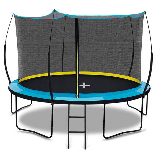 BTMWAY Recreational Trampolines with Enclosure for Kids and Adults with Patented Fiberglass Curved Poles Pumpkin