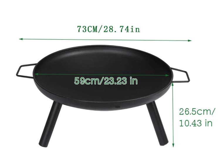 BTMWAY Fireplace Portable Fire Pit Grill, Fire Pit Backyard Party Stove Round, Wood Burning Fire Pits for Outside, for Camping, Picnic, Bonfire, Backyard, Party