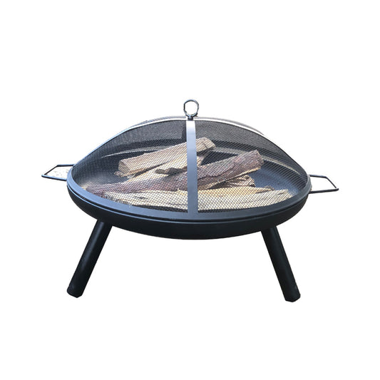 BTMWAY Fireplace Portable Fire Pit Grill, Fire Pit Backyard Party Stove Round, Wood Burning Fire Pits for Outside, for Camping, Picnic, Bonfire, Backyard, Party