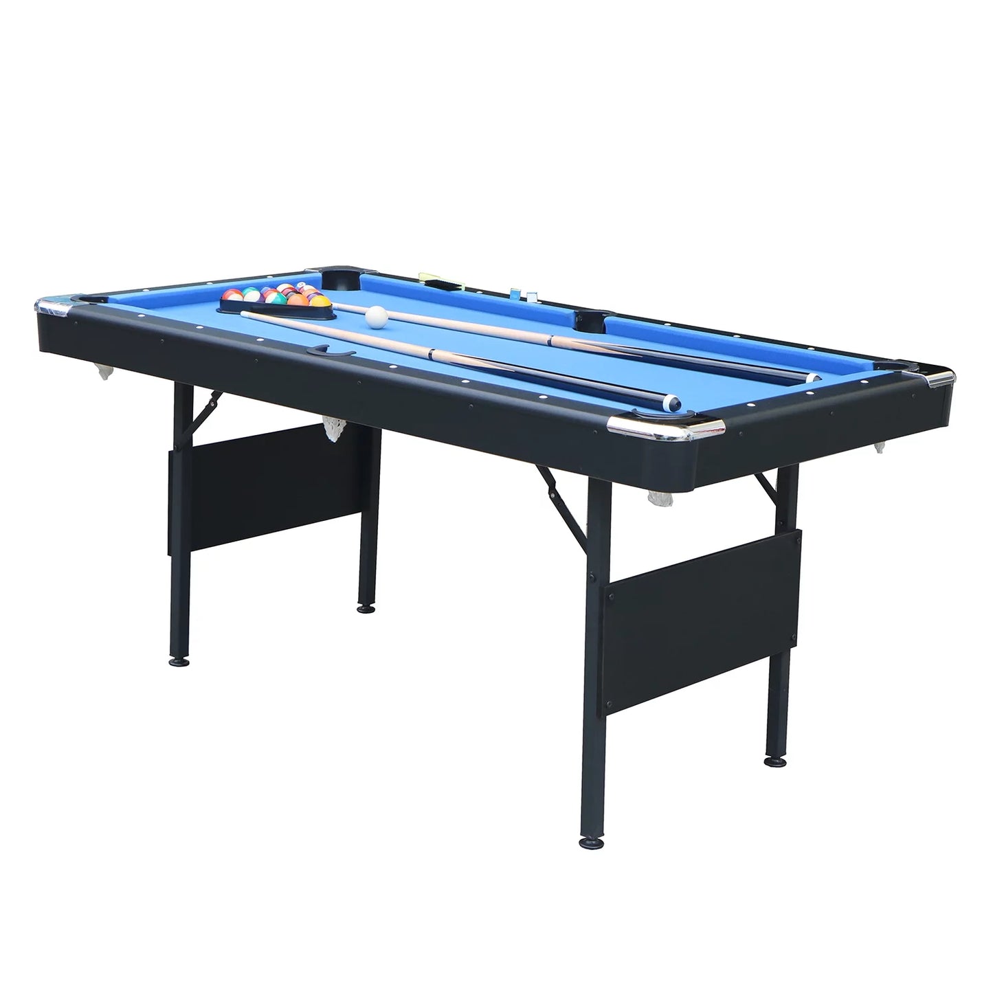 BTMWAY Outdoor Portable Pool Table for adults, Billiard Tables Game Table, Indoor Table, Children's Toys, Table Games, Space-Saving Entertainment, and All Accessories Included, Blue