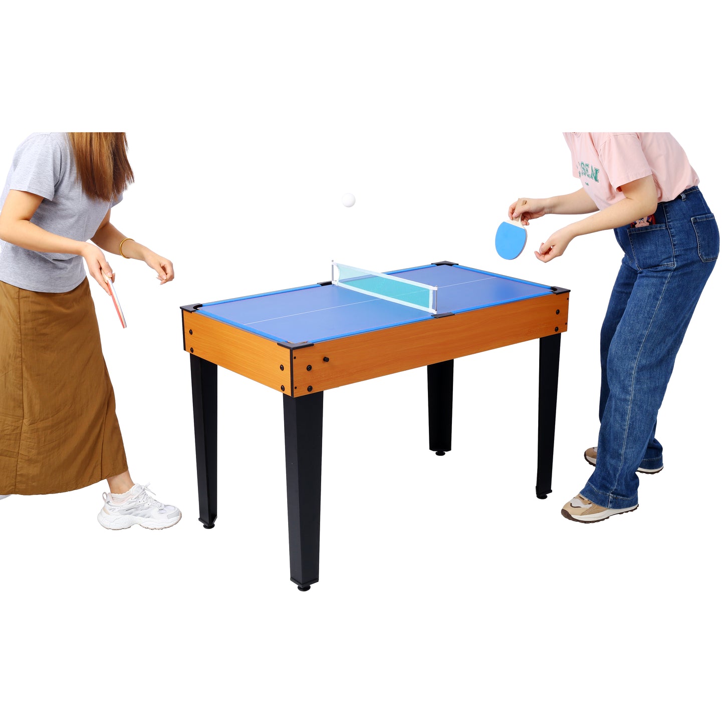 BTMWAY 5-in-1 Multi Game Table, Combo Game Table Set for Game Room, Multifunctional Game Table with Basketball,Billiards, Push Hockey,Ping Pong,Foosball, Perfect for Kids and Families