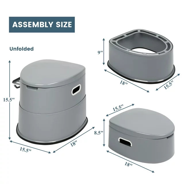 Portable Camping Toilet, BTMWAY Portable Toilet Seat with Detachable Inner Bucket, Indoor & Outdoor Travel Toilet for RV/Camping/Boating, Portable Toilet with Non-slip Mat