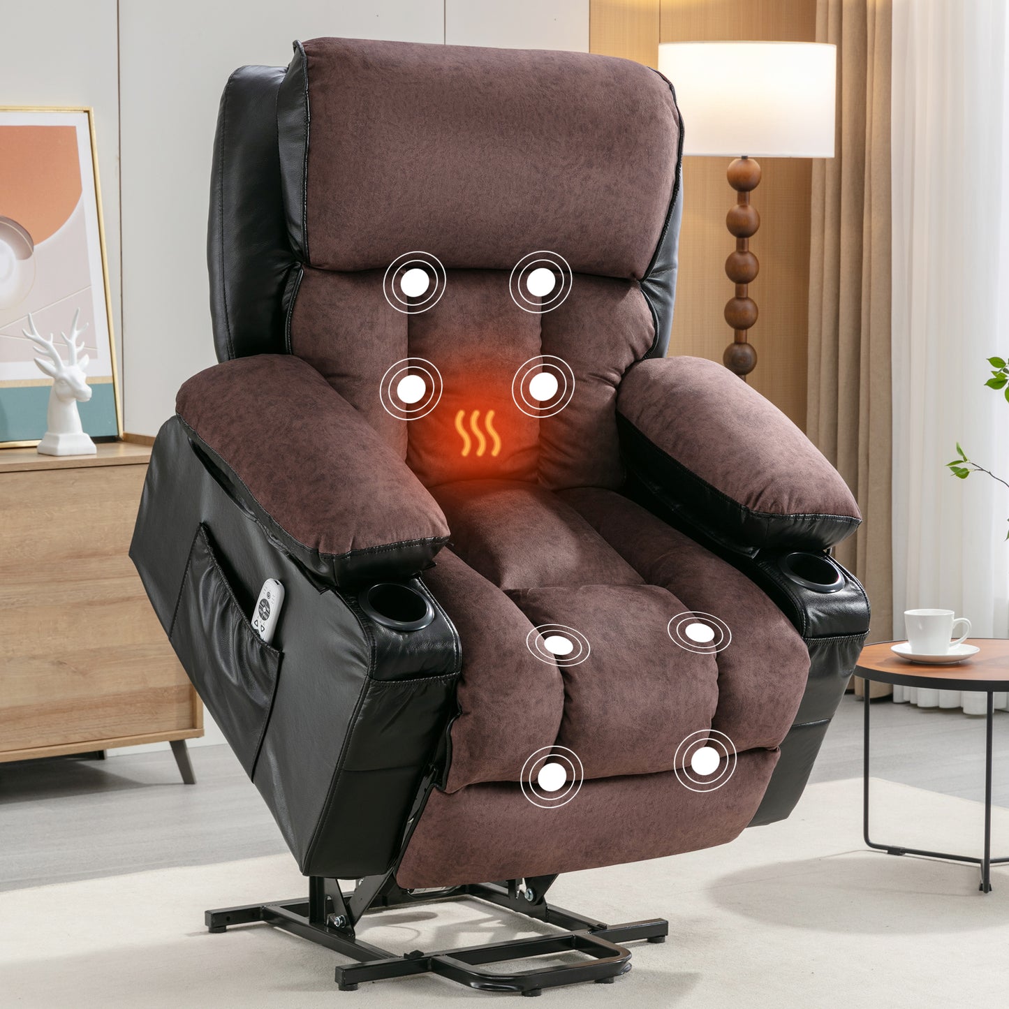 BTMWAY Faux Leather Power Lift Recliner, LJC03