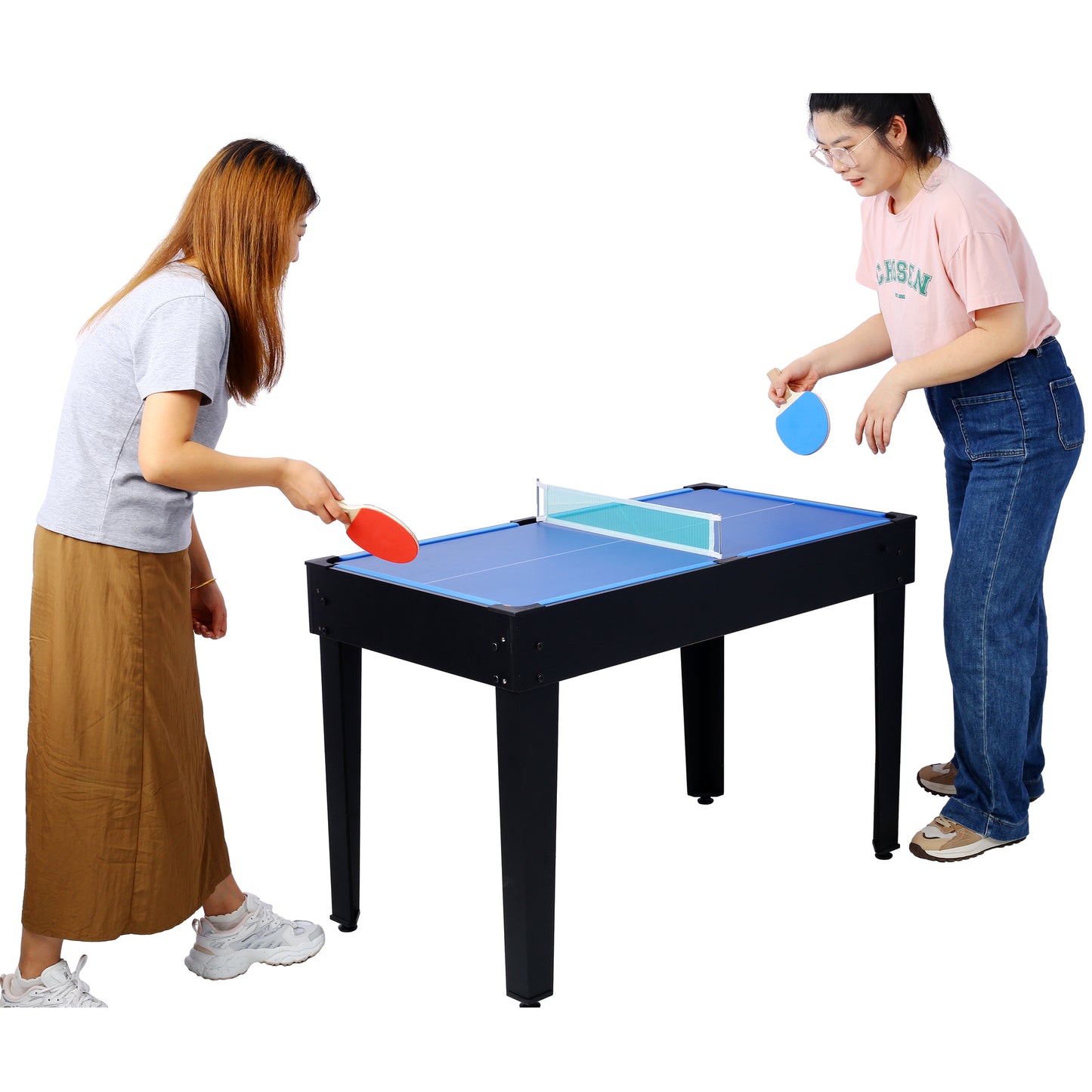 BTMWAY 5-in-1 Multi Game Table, Combo Game Table Set for Game Room, Multifunctional Game Table with Basketball,Billiards, Push Hockey,Ping Pong,Foosball, Perfect for Kids and Families