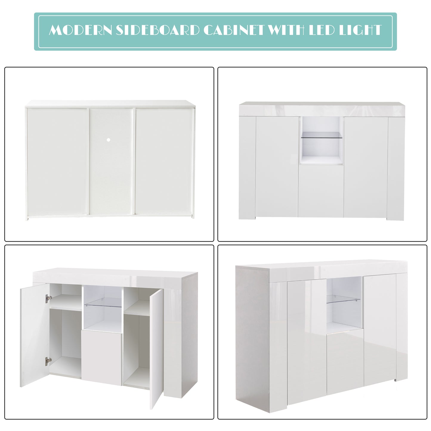 BTMWAY White Buffet Cabinet, LJC