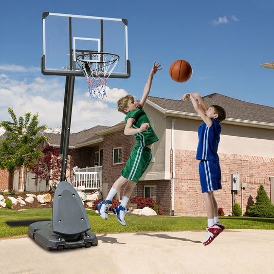 BTMWAY 7.5-10 ft Adjustable Height 44" Weatherproof Indoor/Outdoor Basketball hoop (Kids/Adults)