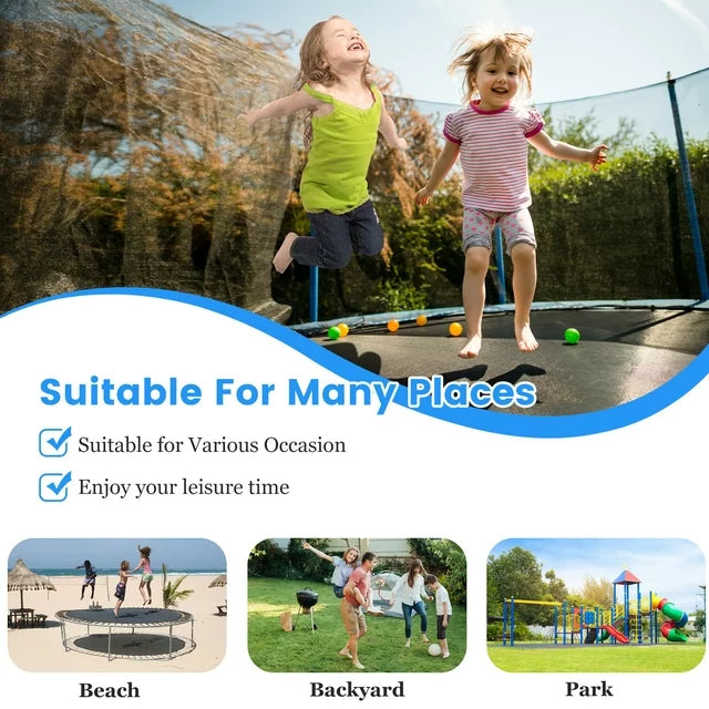 Trampoline on Clearance, New Upgraded 12 Feet Kids Outdoor Trampoline with Safety Enclosure Net and Ladder, Heavy Duty Round Trampoline for Indoor or Outdoor Backyard, Holds 300lbs, L3741