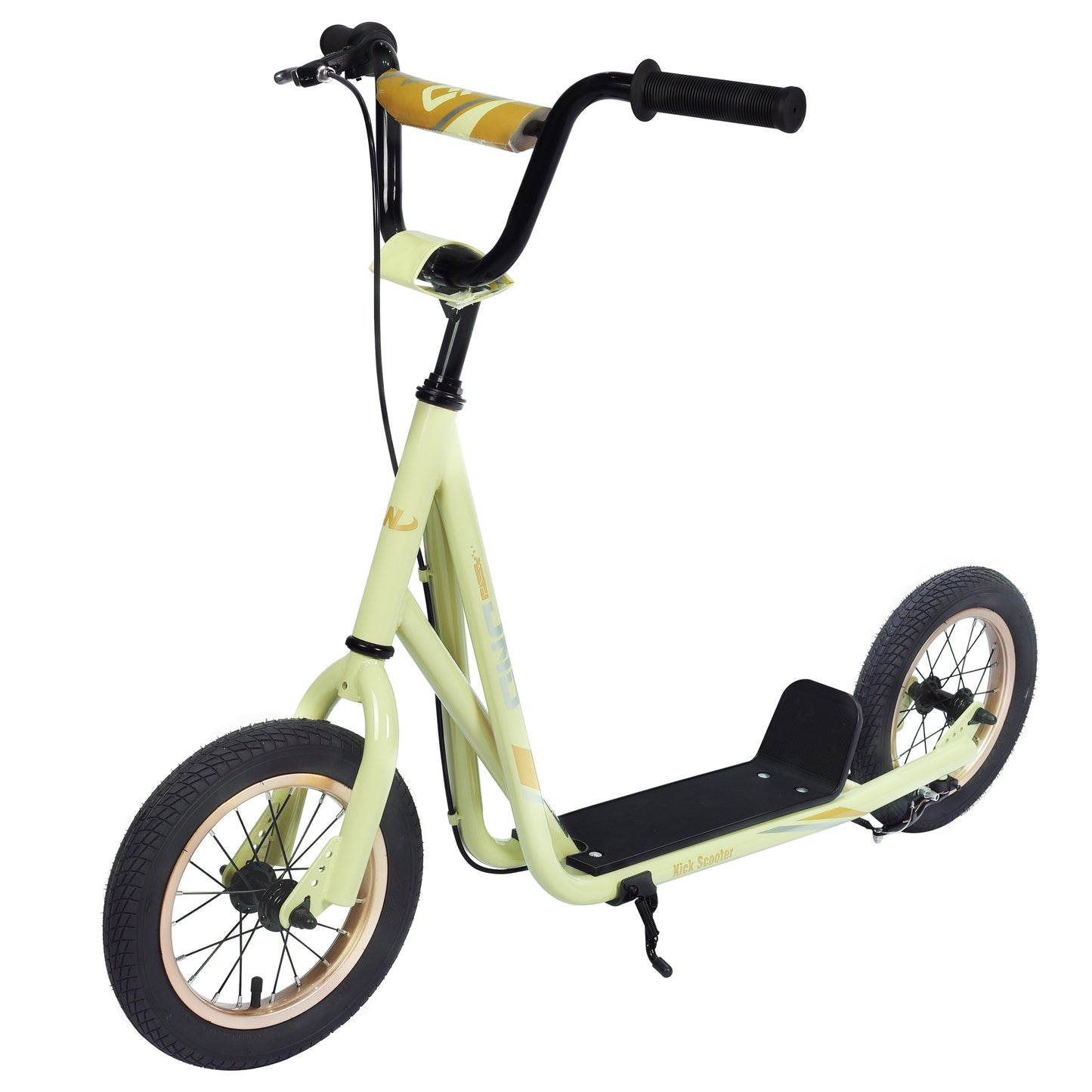 BTMWAY Youth Scooter Kick Scooter for Kids 6+ with Adjustable Handlebar, 12 Inch Inflatable Wheels,Widened Non-slip Footboard