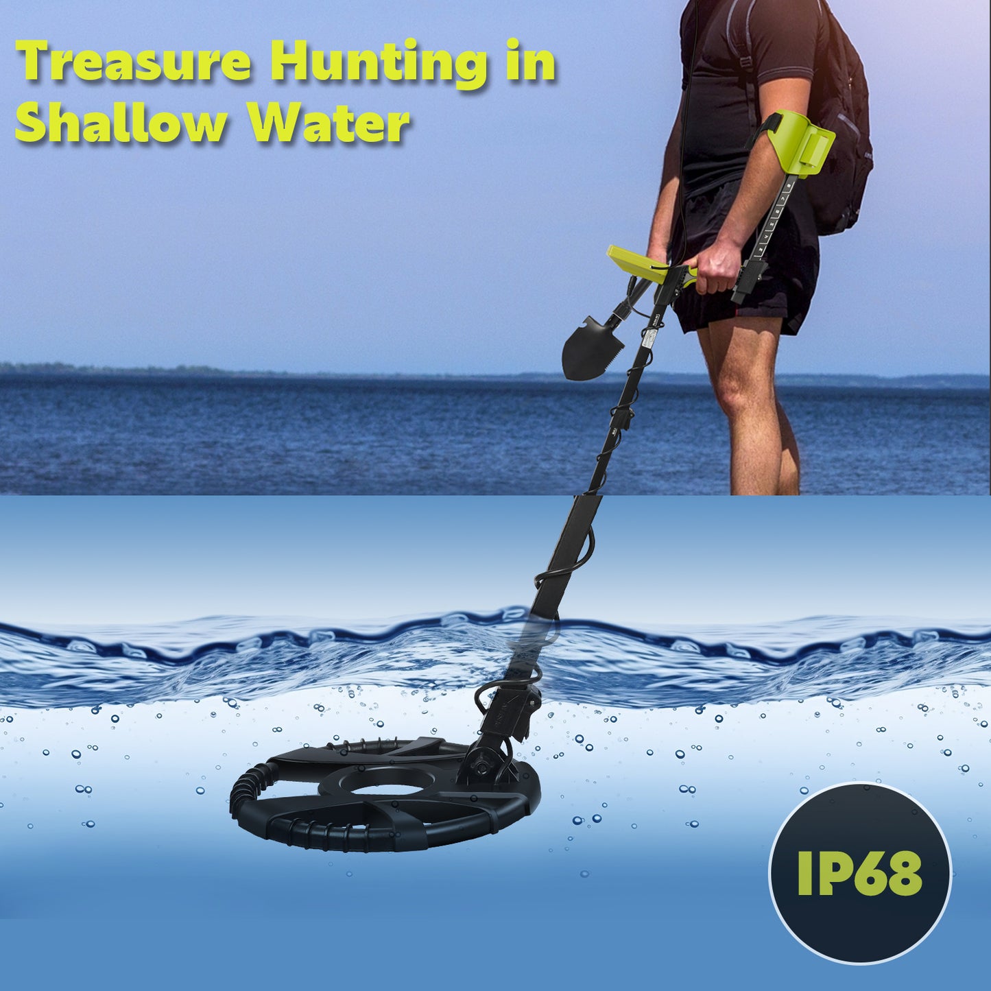 Metal Detector for Adults Kids Waterproof, BTMWAY Professional Higher Accuracy Gold Detector - 5 Detection Modes | Bigger Backlit LCD Display | New Advanced DSP Chip (10" IP68 Waterproof Coil), AU10