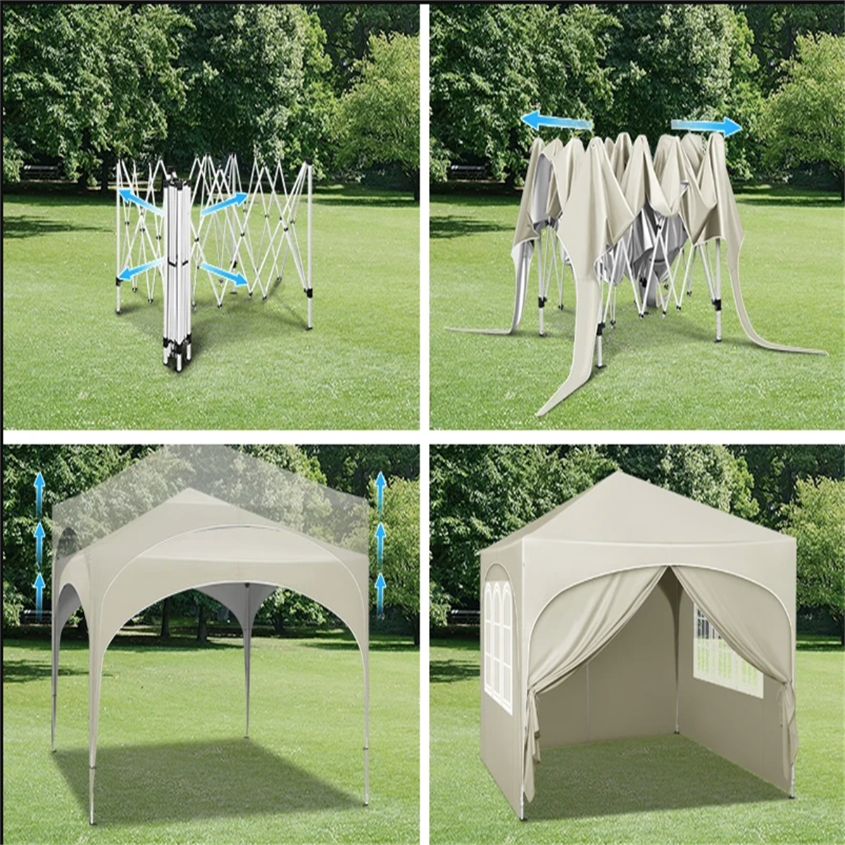 BTMWAY Outdoor Canopy Tent Adjustable Height UV-Resistant Waterproof Gazebo with 6 Removable Sidewalls & Carry Bag for Family Reunions, Picnics, Sporting Events, Flea Markets, Barbecues