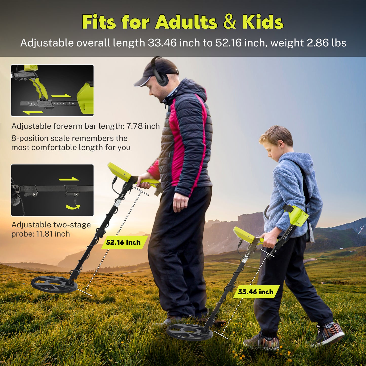 Metal Detector for Adults Kids Waterproof, BTMWAY Professional Higher Accuracy Gold Detector - 5 Detection Modes | Bigger Backlit LCD Display | New Advanced DSP Chip (10" IP68 Waterproof Coil), AU10