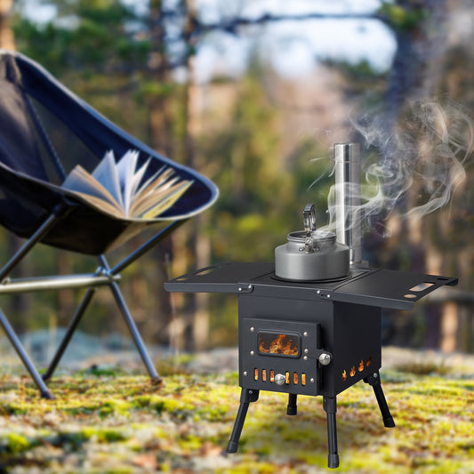 BTMWAY Wood Camping Stove Black 57.5*31*37cm