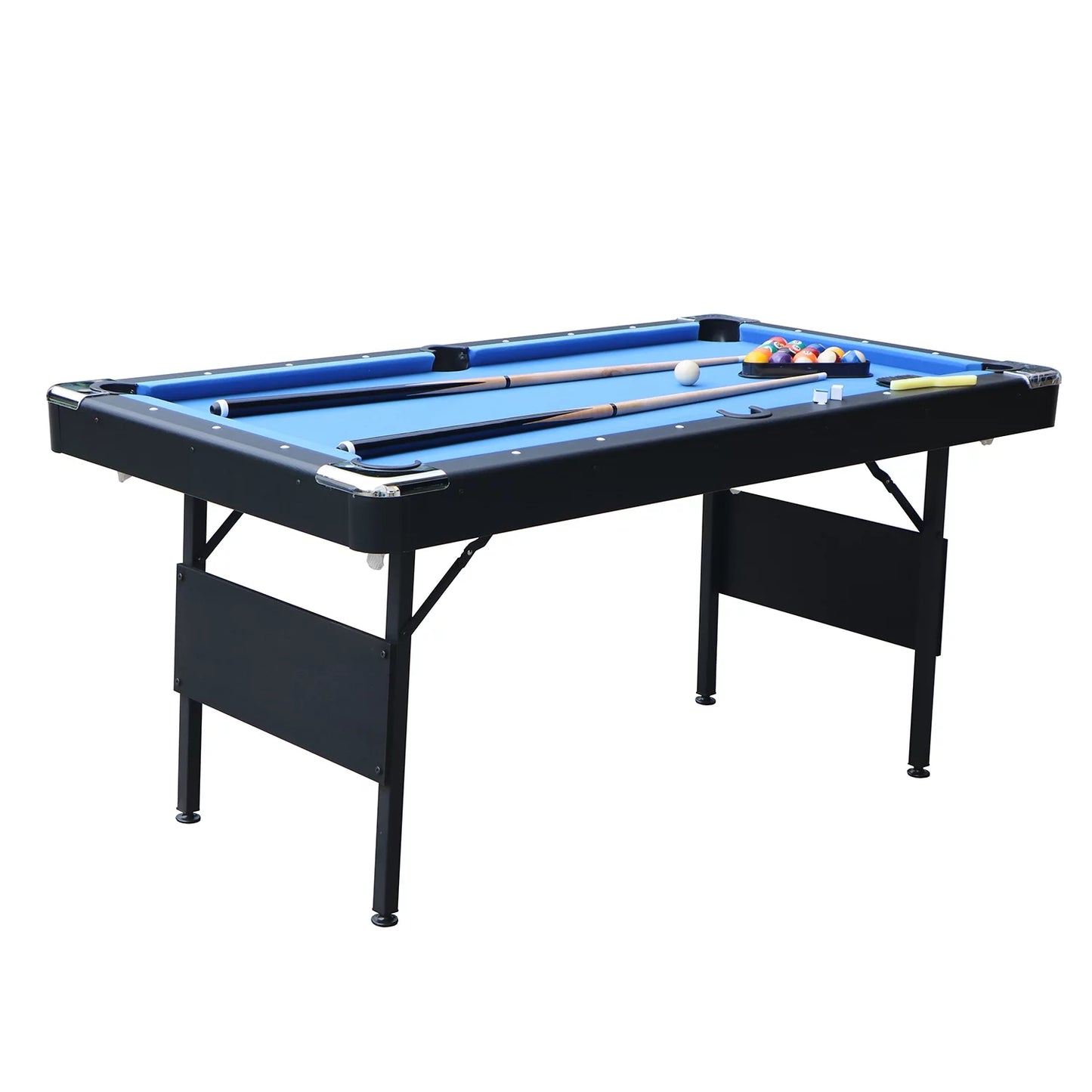 BTMWAY Outdoor Portable Pool Table for adults, Billiard Tables Game Table, Indoor Table, Children's Toys, Table Games, Space-Saving Entertainment, and All Accessories Included, Blue