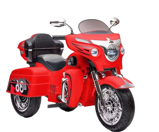 BTMWAY 12V Kids Electric Motorcycle with 3 Wheels, 2 Seater Ride-On Motorbike with Key Start, Headlights, Storage Box, 2 Motors for Boys & Girls Ages 3-8, Red, Perfect Holiday & Toddler Gift