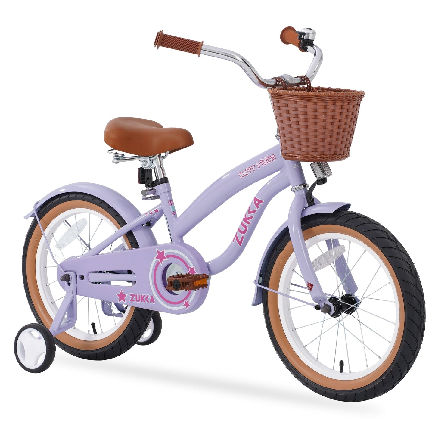 BTMWAY Angel Girls Bike 16 Inch Kids Bike with Training Wheels for 4-7 Years Old Girls,Toddler Bicycle,Purple