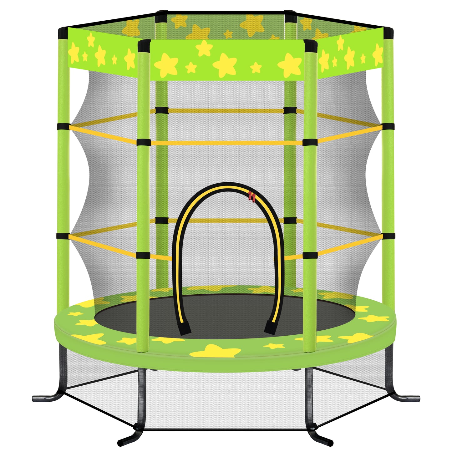 55” Toddler Trampoline, BTMWAY New Upgraded 4.5FT Kids Trampoline, Indoor/Outdoor Ultra Safe Mini Baby Trampoline with All Round Enclosure Net, Safety Pad, Gifts for Birthday Girls Ages 1-6