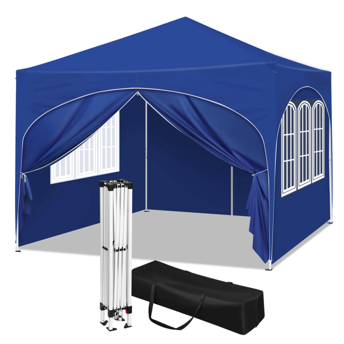 BTMWAY Outdoor Canopy Tent Adjustable Height UV-Resistant Waterproof Gazebo with 6 Removable Sidewalls & Carry Bag for Family Reunions, Picnics, Sporting Events, Flea Markets, Barbecues