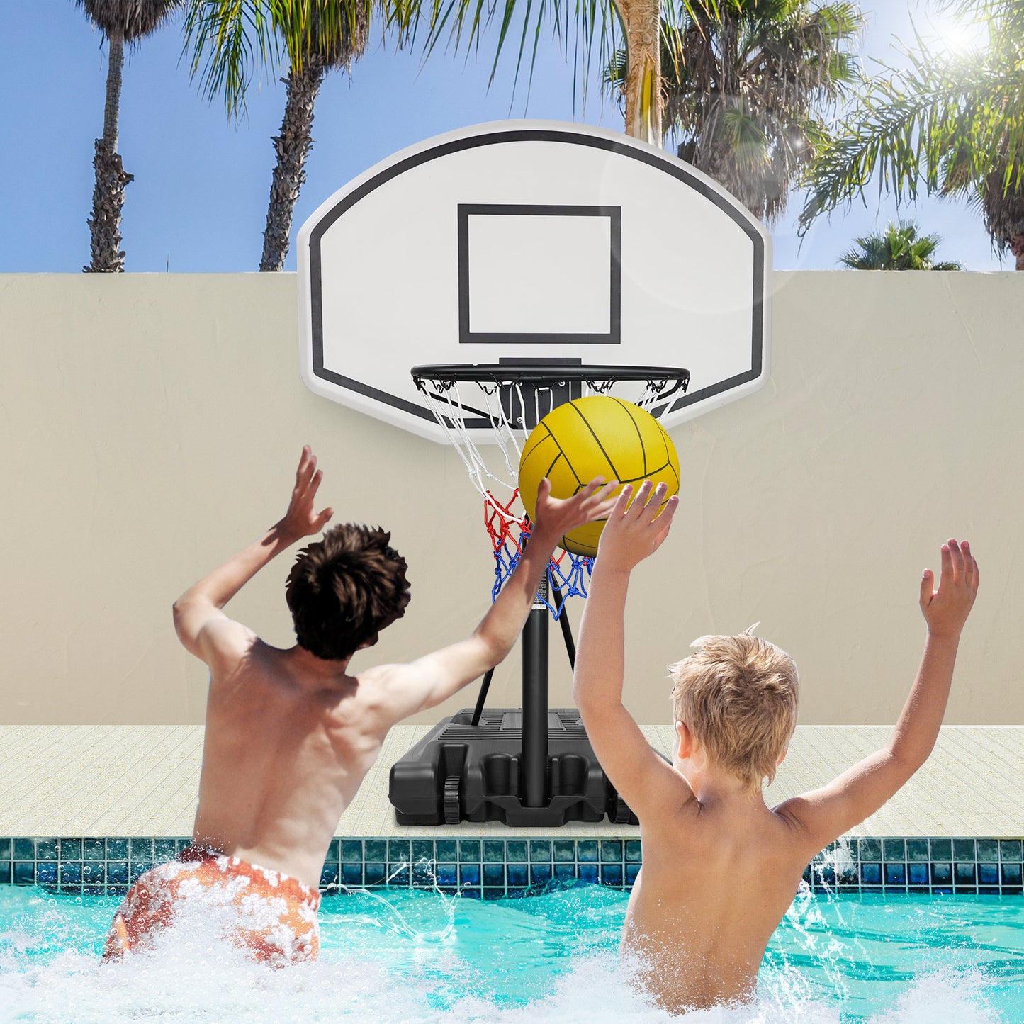 BTMWAY Adjustable Height Poolside Basketball System