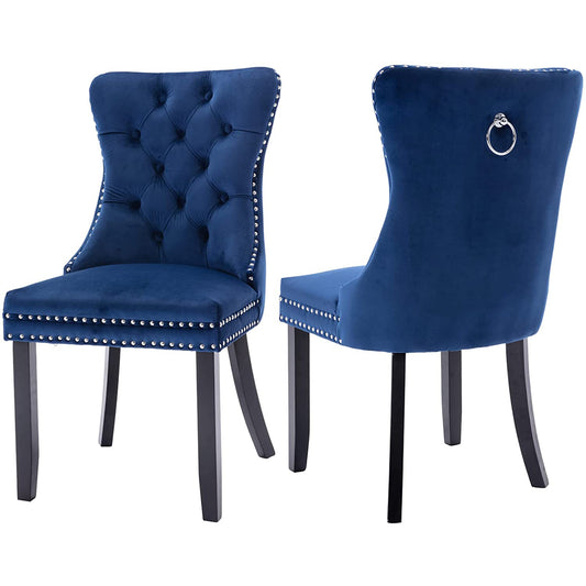 BTMWAY High-end Tufted Velvet Dining Chairs Set of 2, LJC