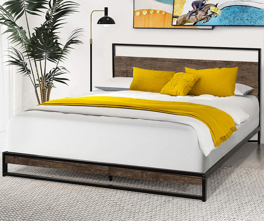 Queen Size Bed Frame, BTMWAY Modern Industrial Queen Bed Frame for Teens,  A10