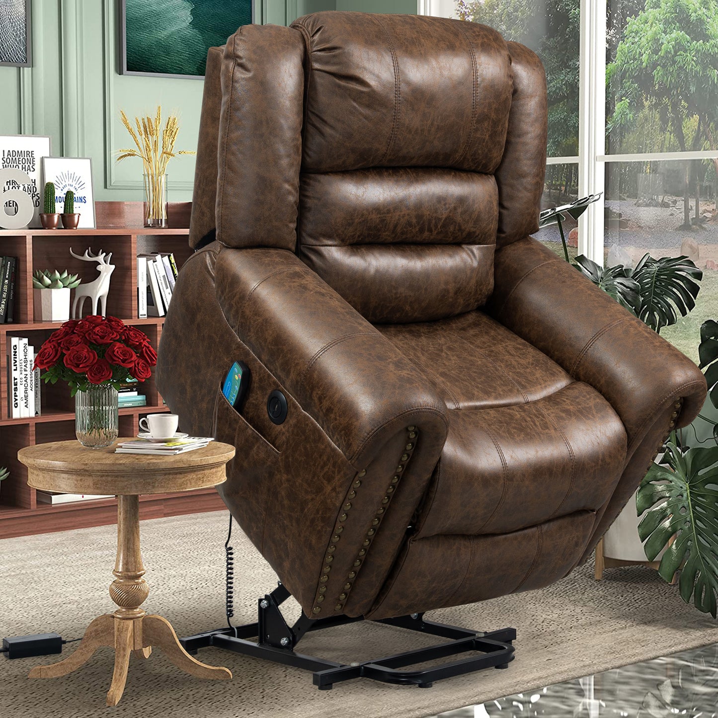 BTMWAY Faux Leather Power Lift Recliner, LJC03