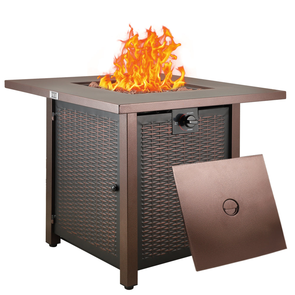 BTMWAY 40000 BTU Patio Square Gas Fire Pit Table-A09