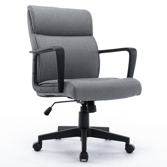 BTMWAY Mid Back Swivel Office Chair with Wheels, Light Gray, A6210