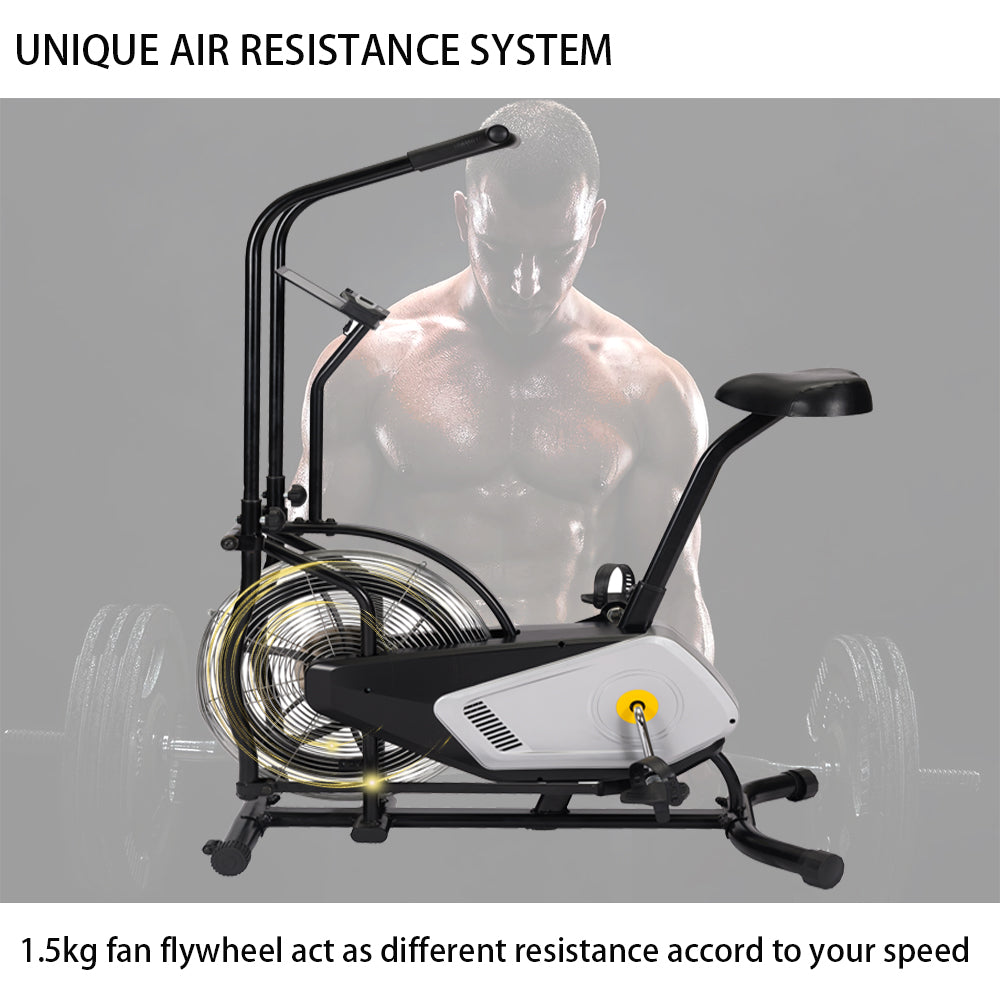 Fan exercise bike online with air resistance system