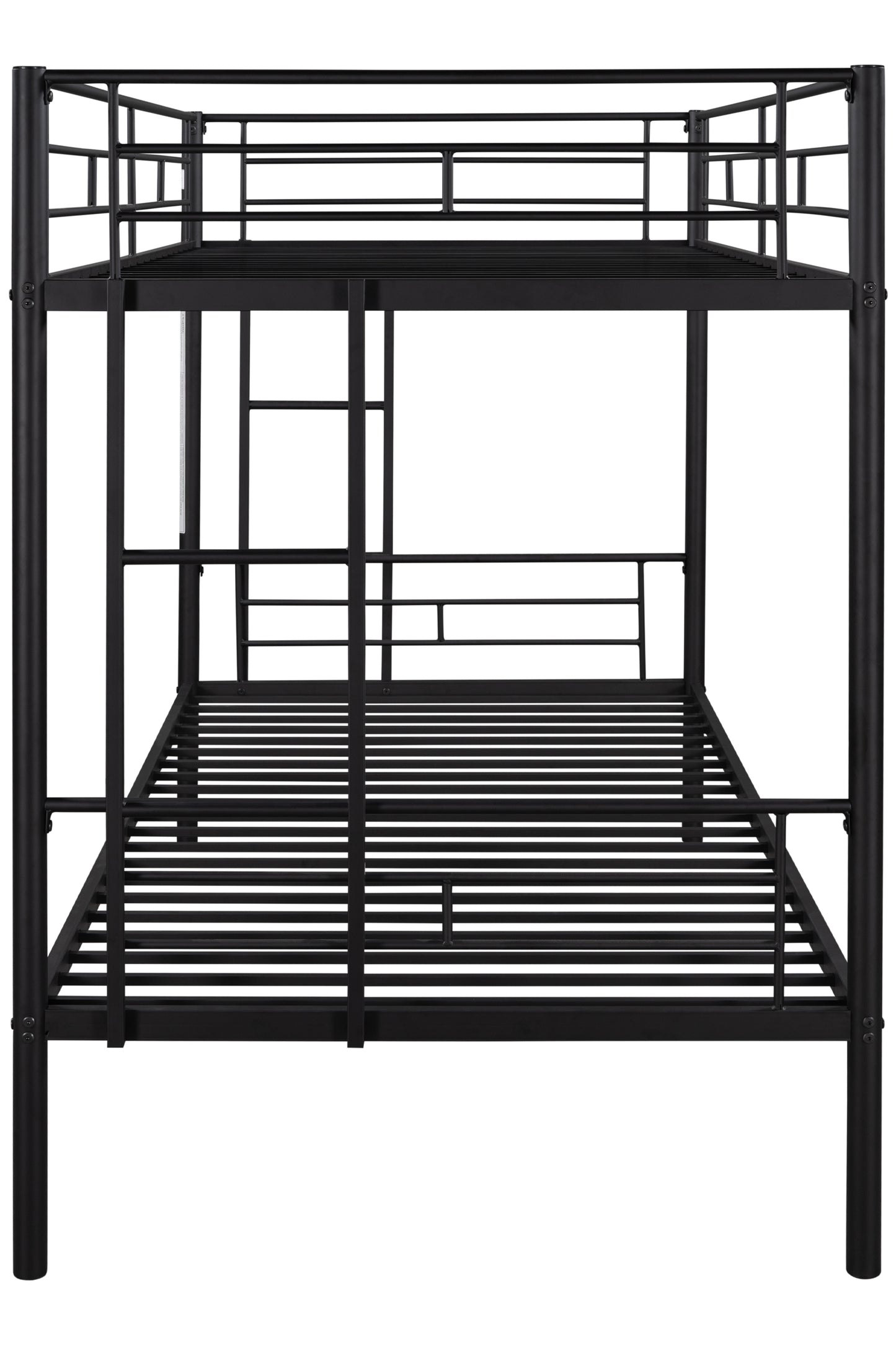 Metal Bunk Bed, BTMWAY Modern Bunk Beds Twin Over Twin, Twin Bunk Beds for Kids Teens Adults, Twin over Twin Bunk Bed with Safety Guard Rails and Ladder, Heavy Duty Bunk Beds for Bedroom, Black