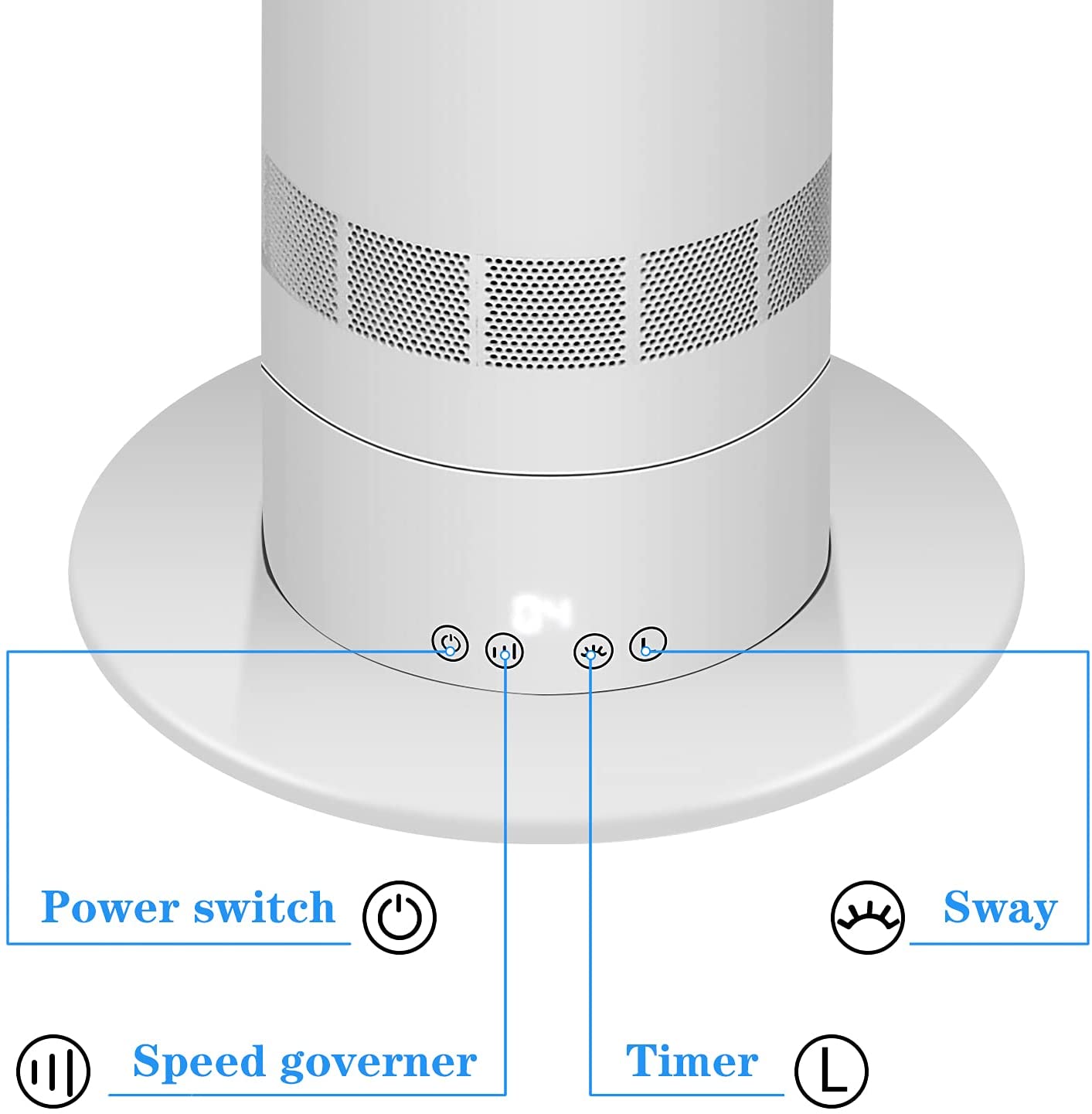 Bladeless Tower Fan with Remote Control, BTMWAY 39" Tower Fans for Home, Oscillating Bladeless Fan with 3 Mode, 10H Timer, 10 Speeds, Modern Floor Tower Fans for Bedroom, Living Room, Silver