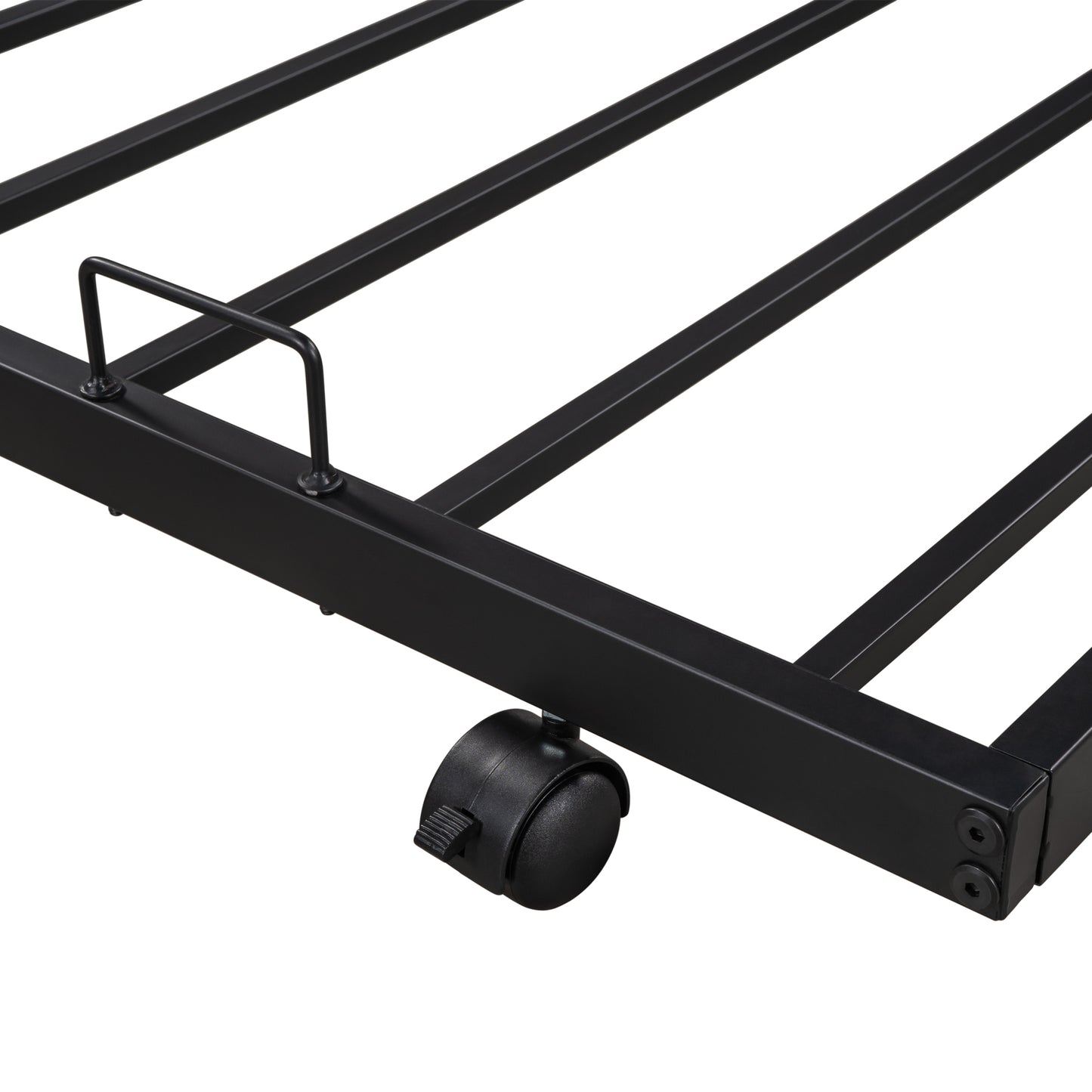 BTMWAY Metal Daybed, Modern Single Twin Daybed Frame, Twin Daybed with Pull Out Trundle Bed, Twin Daybed Frame for Kids Teens Adults, Twin Bed for Living Room Bedroom, No Box Spring Needed, Black