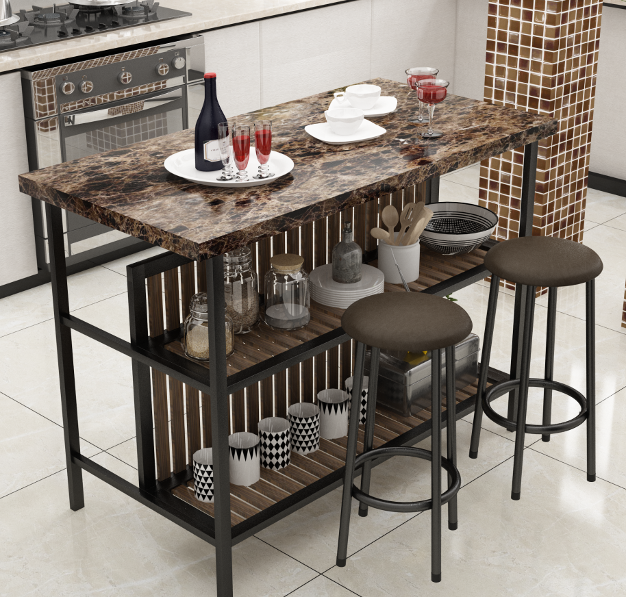 Kitchen island set with stools hotsell