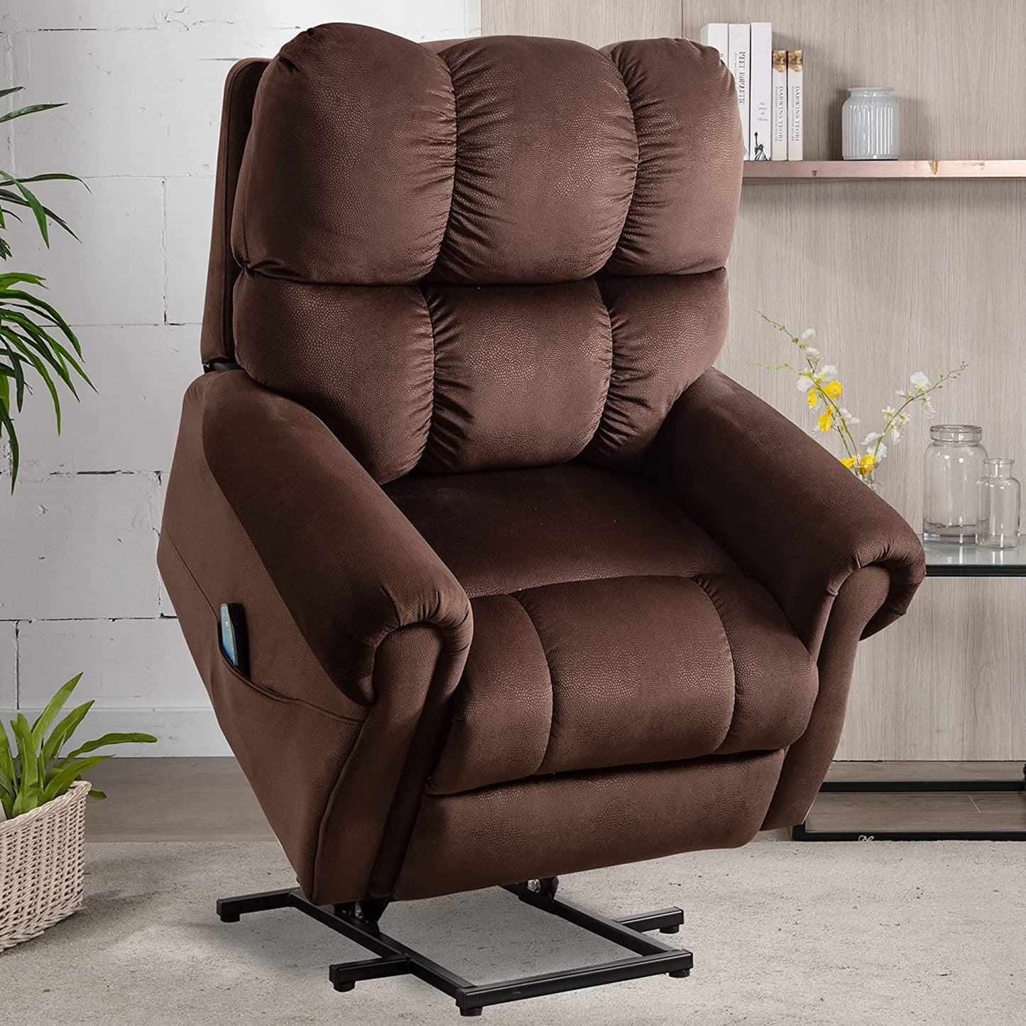 BTMWAY Power Lift Recliner, Electric Lift Chair with Heat Therapy and Massage Function, Power Reclining Sofa with Remote Control