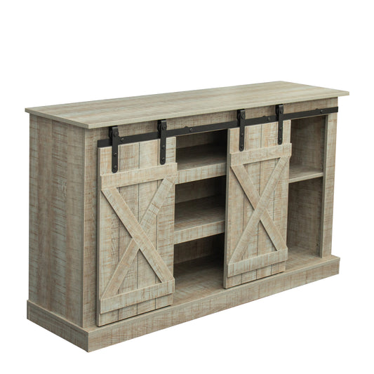 BTMWAY Farmhouse Barn Door TV Stand, LJC